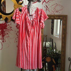 Sami  & Jo Red and White Patterned Dress L